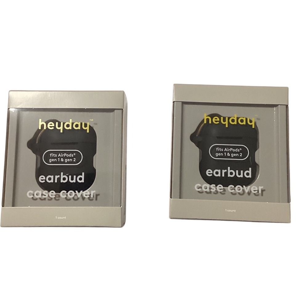 Heyday Black Earbud Case Cover.‎ Set of 2